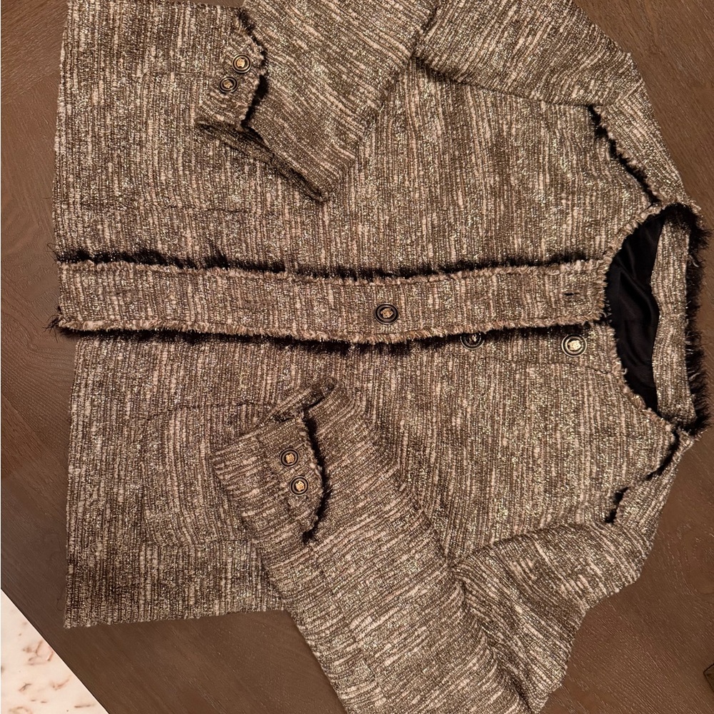 Zara Gold Tweed-Style Blazer